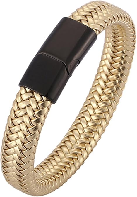 Friendship Bracelets, Men's Jewelry Bracelet Simple Style Braided Leather Cord Bracelet Stainless Steel