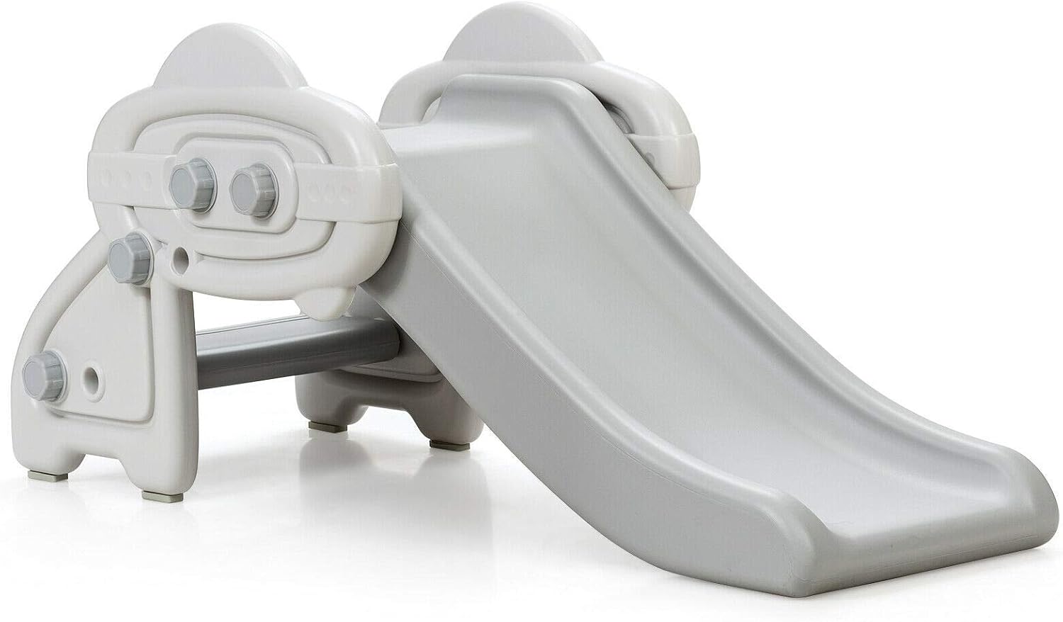 BABY JOY Kids Slide, Freestanding Baby Mini Play Climber Slide Set HDPEAnti-Slip Foot PadsNon-Slip Widened Pedals for Indoor Outdoors Use Grey