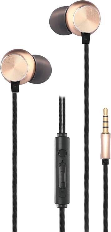 2GO In-Ear Stereo Headset Gold Aluminium Casing with Call Answer Button and Volume Control, 795962