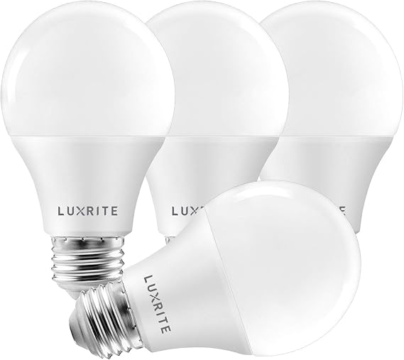LUXRITE A19 LED Bulb 75W Equivalent, 1100LM, 3000K Soft White (4 Pack)
