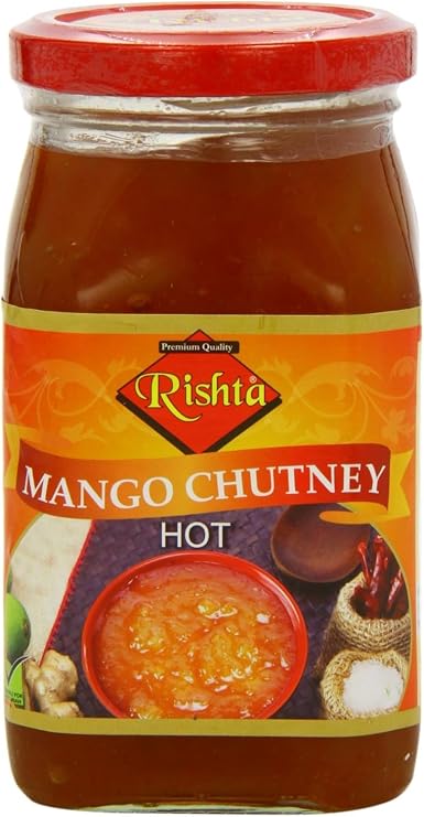 Lily's Indian Vegetarian Cuisine Present Rishta Mango Pickle Assortment, Mango Gunda, Chhundo, Mild and Hot Varieties, Green Chilli and Red Chilli Pickles (Mango Chutney hot)