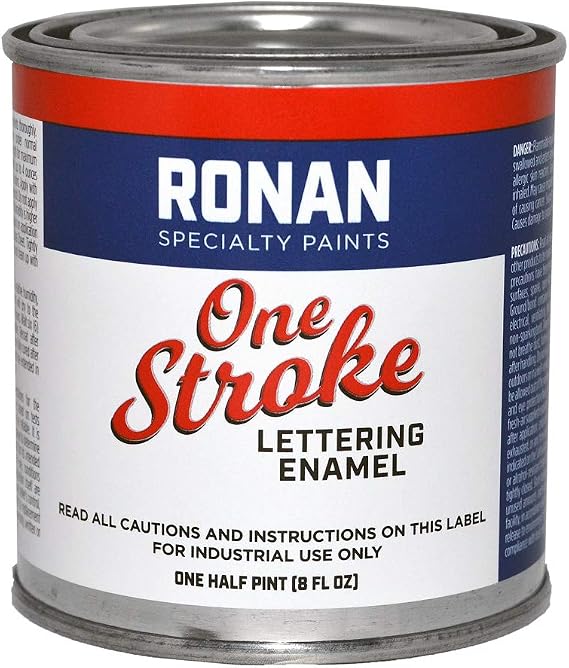 Ronan Specialty Paints, One Stroke Lettering Enamel, 1/2 Pint Can, Golden Yellow (L135)