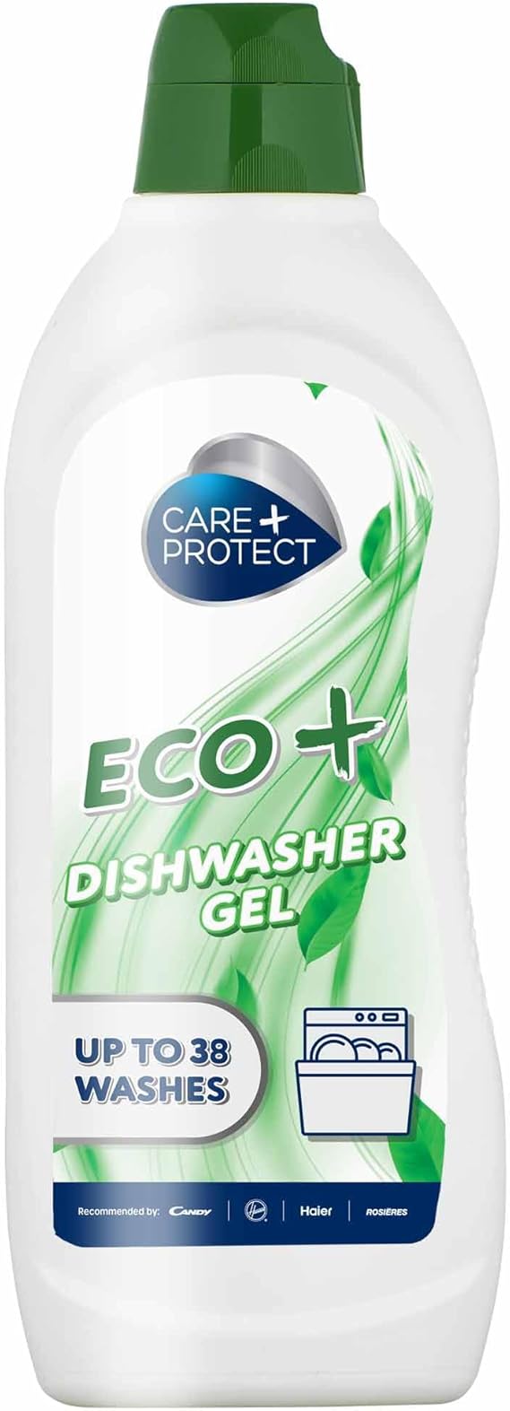 CARE+PROTECT ECO+ Dishwasher Gel - Eco-Friendly Dishwasher Detergent - Hypoallergenic - Free of Dyes and Phosphates - Degreasing and Rinsing Action-Effective in Short Cycles - 650 ml - Upto 38 Washes