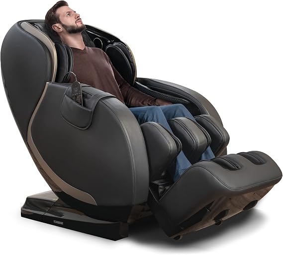 RELAXONCHAIR [YUKON-4D Full Body Zero Gravity Shiatsu Massage Chair with Built-in Heat and Air Massage System (Black)