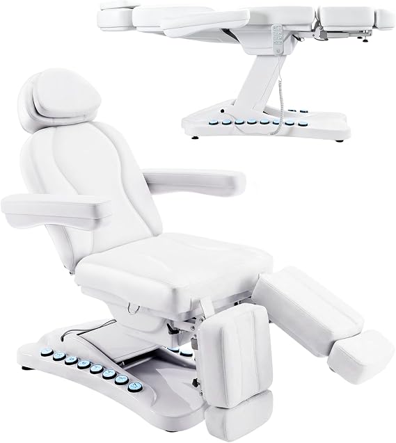 Full Electric Massage Table with Lift, 4 Motors Adjustable Professional Facial Bed for Clients, Estheticians, Spa,Tattoo with Control and Pedal