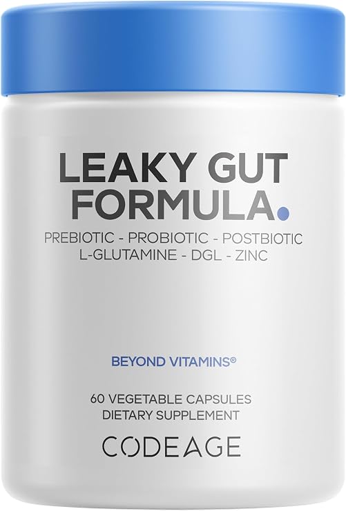 Codeage Leaky Gut, L-Glutamine, Berberine, Quercetin, 60 Capsules