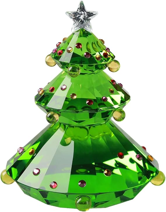 Green Crystal Christmas Tree Holiday Collection Table top Ornament Home Decor