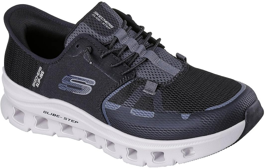 Skechers Men's Glide-Step Pro Slip-in Sneaker | Hands Free Slip-ins, Glide-Step, Air-Cooled Memory Foam, Machine Washable, Vegan, Geometric Midsole
