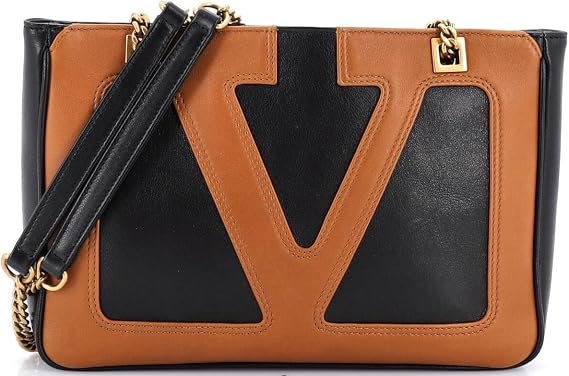 Pre-Loved Viva Superstar Chain Tote Leather Small, Black