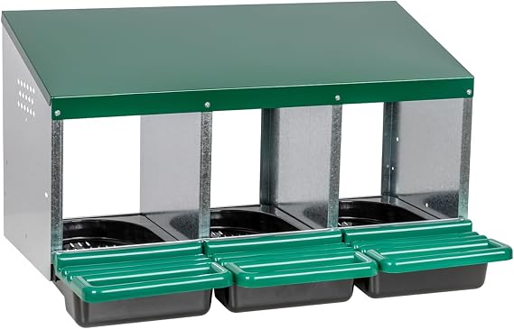 VOSS.farming 3 Section Metal Chicken Nest with Rolling Nest for Hanging Chicken Nest