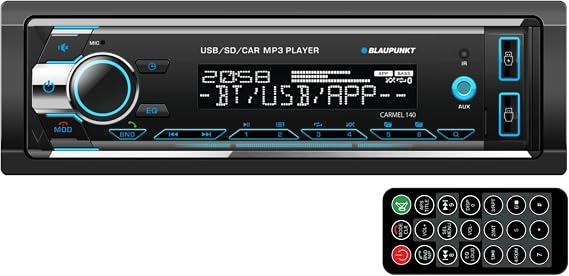 BLAUPUNKT Carmel 140 Single Din Multimedia MP3 Receiver Front USB Port - Black