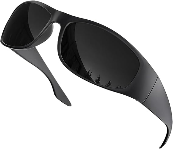 grinderPUNCH Super Dark CAT 4 Polarized Sunglasses Men Women Wrap Around | For Light Sensitivity, Migraine and Post Cataract Surgery, Extra Dark Blackout Category 4 Lens, Polarized Wrap Around CAT4