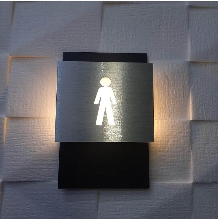 Erkek İkonlu Işıklı Wc Yönlendirme Tabelası