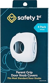 Safety 1st Parent Grip Door Knob Covers, White, One Size,4 Count Pack of 1 HS3260600, Packaging may vary