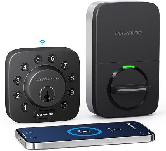 ULTRALOQ U-Bolt WiFi Smart Lock with Door Sensor, App Remote Access