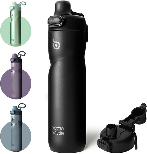 BOTTLE Bottle Cycle Bottle, 23.7 fl oz 700 ml, Vacuum Insulated, Stainless Steel, Cold Retention, For Bicycles, Road Bikes, Direct Drinking, Wide Mouth, Easy to Clean, Black