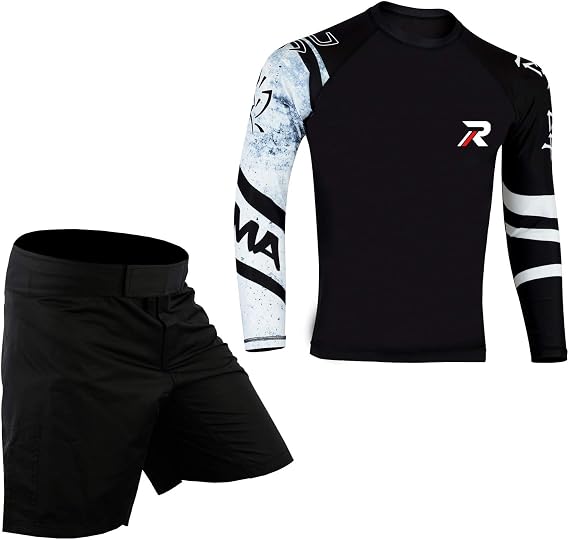 Roar MMA Rash Guard & BJJ Grappling Shorts Cage Fight Jiu Jitsu Training No Gi Wear