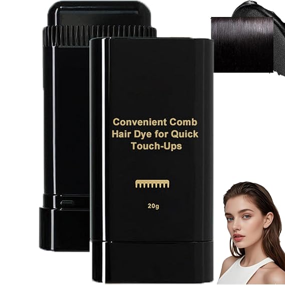 Safe and Convenient Comb Hair Dye,Hair Concealer Combing Hair, Covering Gray Hair, Gotysles 2-In-1 Instant Hair Dye Stick Colouring Comb, Sweat-Proof Temporary Hair Dye for Women Man (01#)