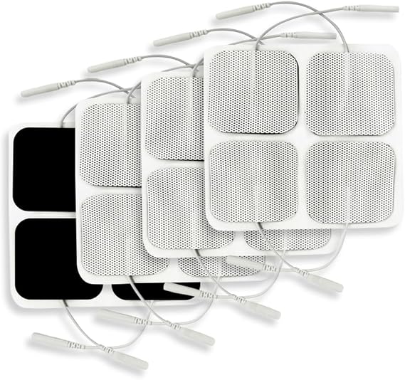 Tens Electrode Pads 5x5cm Self-Adhesive Electrodes (16 pcs) Clear Aesthetic Compatible with Neurotrac, Tenscare, Auvon, Elle Tens Devices