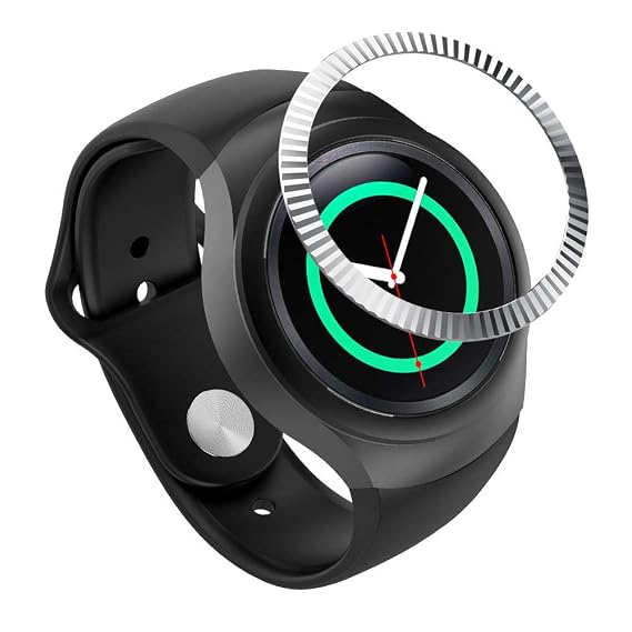 AISPORTS Bezel Ring Compatible for Samsung Galaxy Watch 42mm Bezel Loop Adhesive Cover Frame Anti Scratch Stainless Steel Metal Bezel Styling Dial Protective Case Cover for Samsung Gear Sport/Gear S2
