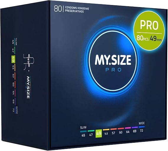 MY.SIZE PRO Condom Size 2, 49 mm, 80 Condoms - Perfect fit and a Suitable Size for Everybody