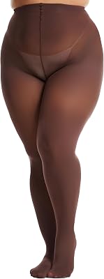 Frola Plus Size Tights for Women Semi Opaque Control Top High Waist Stockings 60 Denier Womens Pantyhose 2X 3X 4X 5X