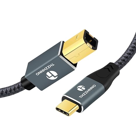 USB B to USB C Printer Cable 6.6FT, USB C to USB B Cord for MacBook Pro, MIDI Cable for Yamaha Casio Digital Piano, MIDI Keyboard, DJ Controller