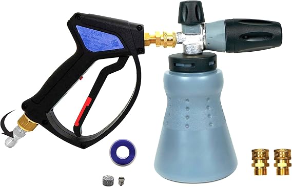 MTM Hydro 28 Special PF22.2 Foam Cannon Kit | Commercial-Grade Set Includes Foaming Lance Attachment, Plug Adapters, and Fittings, Made in Italy