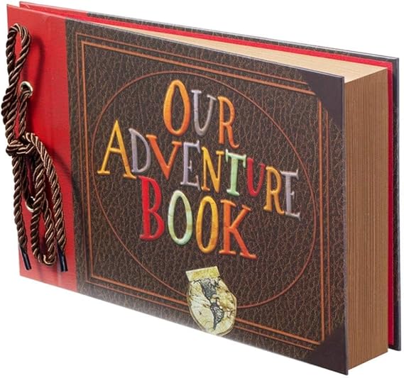 Scrapbook Photo Album,Our Adventure Book, Embossed Words Hard Cover Movie Up Travel Scrapbook for Anniversary, Wedding, Travelling, Baby Shower, etc (Adventure Book) | Movie Up Travel Memory Book for Anniversary Wedding Travelling Baby Shower Gifts