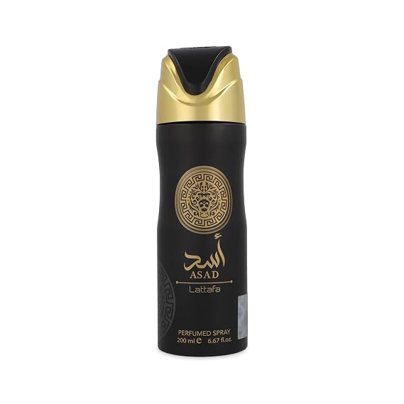 Lattafa Asad Perfumed Deodorant Spray for Men, 6.7 Ounce