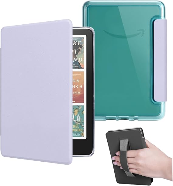 Case with Hand Strap for 7" Kindle Paperwhite 12th Gen 2024, Gentle Purple