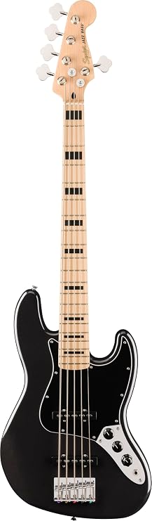 Fender Affinity Jazz Bass V Active 5-String Bass Guitar, Black Metallic