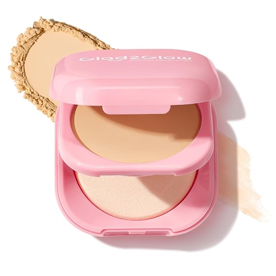 Full Coverage Powder Foundation, Matte Cushion Foundation with Squalane & Vitamin E, Oil Control Long Lasting Buildable Flawless Face Makeup for All Skin Types (03 Custard)