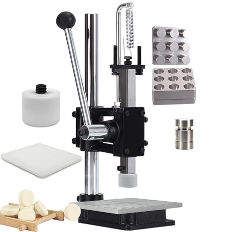 Manual Punch Press Machine with Adjustable Pressure for Homemade Tablets, Pills, and Candy