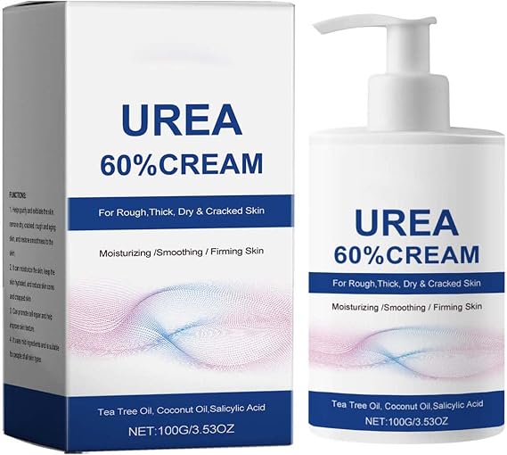 Deep Moisturizing Urea Cream for Cracked Heels and Dry Skin - Callus for Feet, Knees, and Hands - 60% Urea Hand Foot Cream for Intense Hydration and Softening