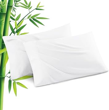 Pillowcases Standard Size 2 Pack, Cooling Viscose Pillow Cases with Envelope Closure, Cool & Breathable Pillow Cover for Hot Sleepers and Night Sweats, 20" x 26"