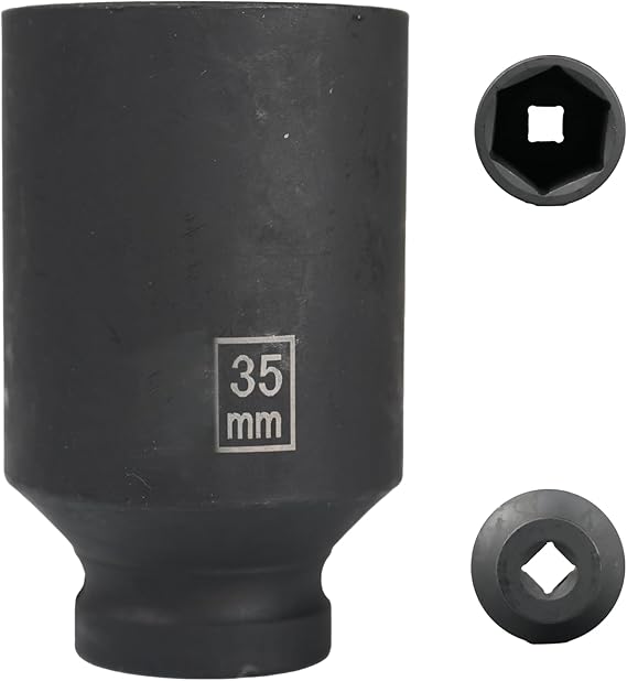 35mm deep Impact Socket 1/2 Drive, 35 mm 1/2" Square Drive 6 Point Cr-Mo, 78mm Length (1/2 35mm)