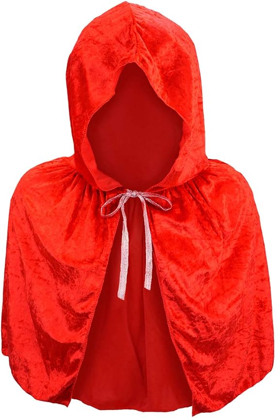 Red Velvet Hooded Cape Capelet - STC Kds Red Riding Hood