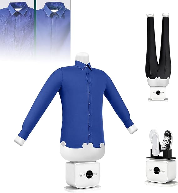 Automatic Ironing Machine, Inflatable Shirt Ironer and Dryer, 1200W, Adjustable Time and Temperature, Efficient Wrinkle Removal