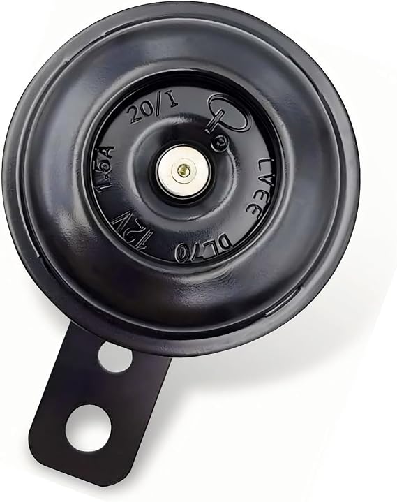 Motorcycle Electric Horn, 12 V 1.5 A High Decibel Round Snail Horn, 105dB Waterproof Anti-rust High Low Pitched Speaker, Universal Accessory for Motorcycle Dirt Bike ATV (Black)