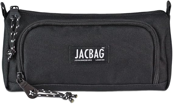 JACBAG PRIME XL-LASTİK AYRAÇLI İKİ BÖLMELİ KALEM KUTUSU (Siyah)