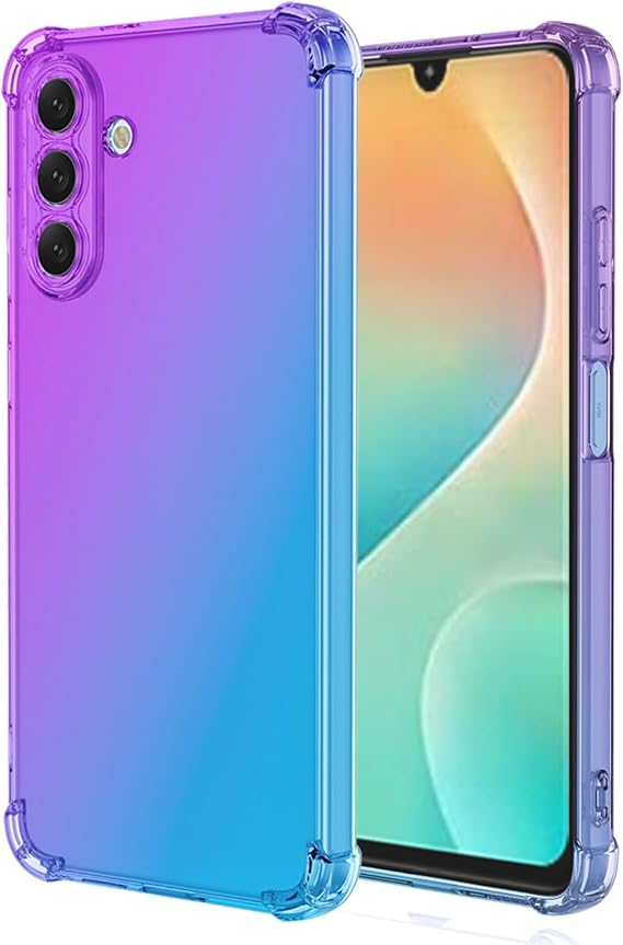 for Galaxy M36 Case/for Samsung M 36 SM-M366B Case, Clear Cute Gradient Phone Cases Slim Anti Scratch Flexible TPU Cover Shockproof Protective Cover for Samsung Galaxy M36 Purple/Blue