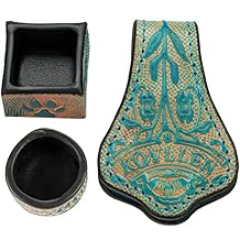 KONLLEN Leather Engraved Chalk Holder Magnetic Vegetable Tanned Leather Pool Cue Snooker Silent Billiard Accessories