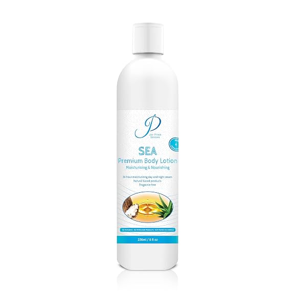SEA Premium Moisturizing Body Lotion for Men and Women Fragrance Free Natural Skin Care Lotion with Shea Butter Emu Oil and Aloe Vera - Firming Paraben Free Luxury Moisturizer Best Hand Unscented Personal Care Lotion Life Time Guarantee