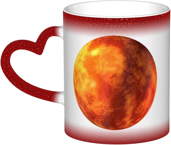 Mars Planet Starry Sky Heat-Sensitive Ceramic Mug-Transforming Coffee Cup,Exciting Changing Color Feature