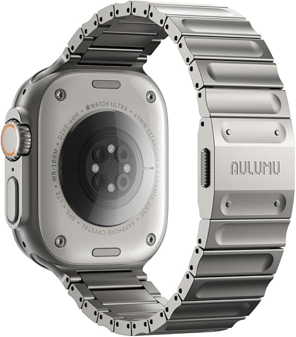 Aulumu C01 Hi-Per Titanium Alloy Watch Band | for Apple Watch Ultra 3& Ultra 2/1 | Ultra-thin Magnetic Clasp | DLC Professional Hardening Process | iWatch Large Dial Series(49/46/45/44mm)