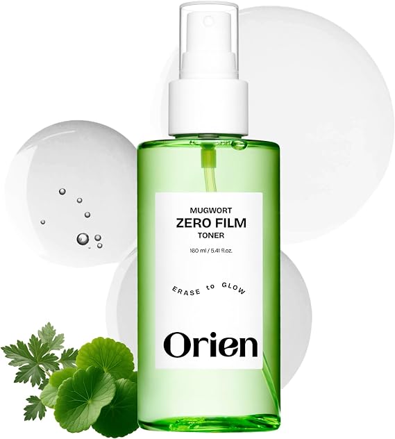 Orien Mugwort Zero Film Toner 5.41 fl.oz. 160ml pH5.5 Calming, Soothing, Hydrating Spray Toner