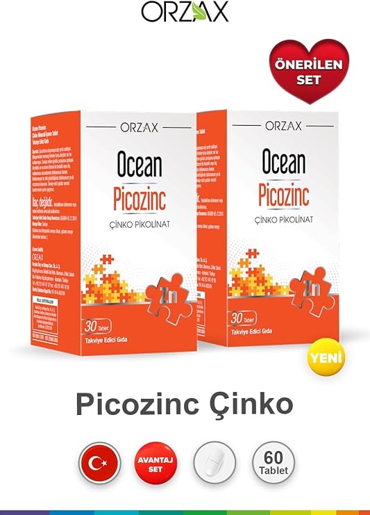 Orzax Ocean Picozinc Çinko Pikolinat 30 Tablet, 2 Adet Set