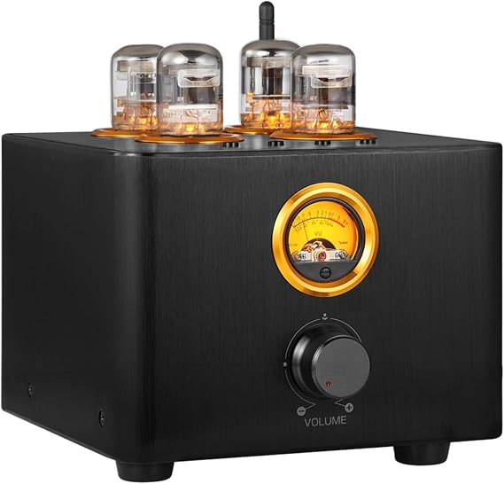 Audio Valve Amplifier, Bluetooth 5.0 Audio Tube Amplifier, with VU Meter, 5 Analog and Digital Audio Inputs, 3.5mm Headphone Output, for Home Passive Speakers
