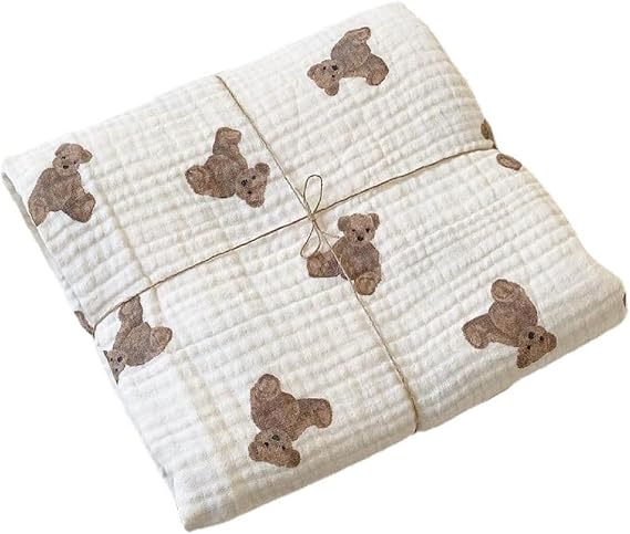 Cotton Soft Muslin Blanket, 130x90cm Large Muslin Cloths, Multi-use Lightweight Breathable Nursery Receiving Blankets for Boys and Girls, Shower Gifts for New Moms